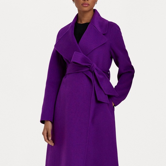 NWT LAUREN RALPH LAUREN
Belted Wool-Blend Wrap Coat in Purple - Picture 8 of 12